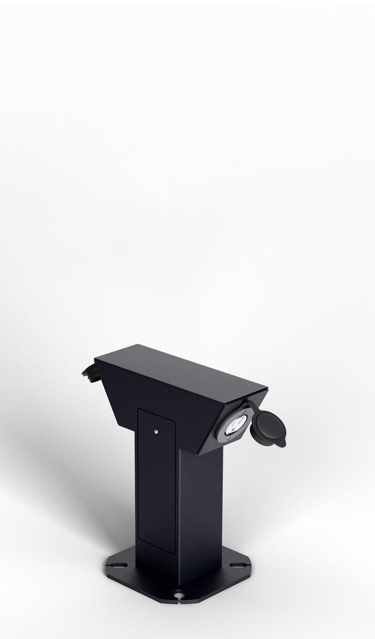 Parking pedestal 12 inches Square, two sides, Angular